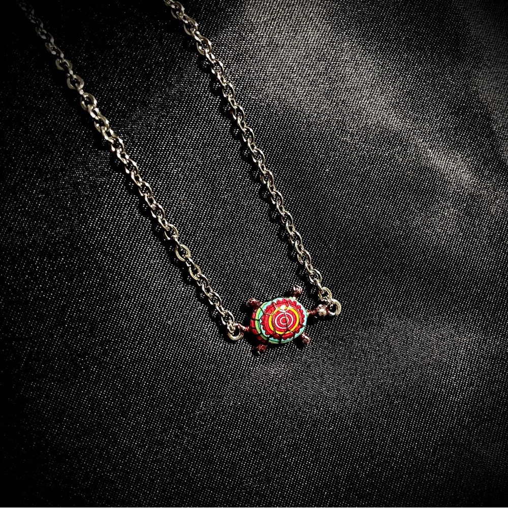 Handmade Colorful Turtle Pendant Necklace